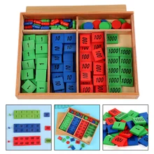 Jeu de calcul mathématique en bois, 1 ensemble intéressant pour enfants, blocs en bois