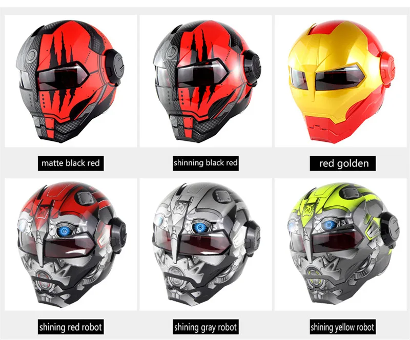 Soman Casco Железный человек военная машина шлемы дизайн черный красный Ironman шлем анфас мотоциклетный шлем Флип Up Capacete ретро