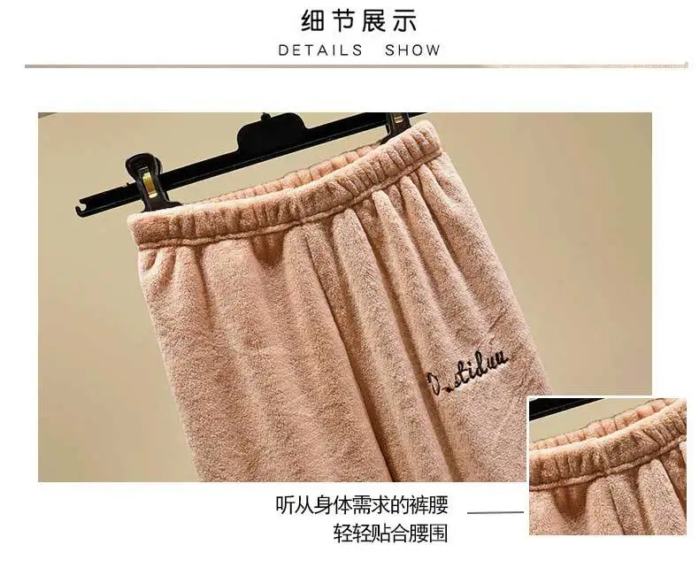D111 Children Warm Pants plus Velvet Girls Boys' Clothes Winter Warm Sleep Pants Thickening Baby Outer Wear Child Pants