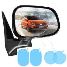 2 pçs/set adesivo anti-reflexo para carro, acessórios para carro à prova de chuva, janela, filme transparente, anti-neblina, à prova d' água, adesivo de segurança para dirigir