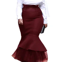 Wipalo/Весенняя женская юбка русалки с высокой талией, тонкая сетчатая юбка с оборками, стильная юбка, пикантная элегантная женская юбка, Повседневные Вечерние винтажные юбки