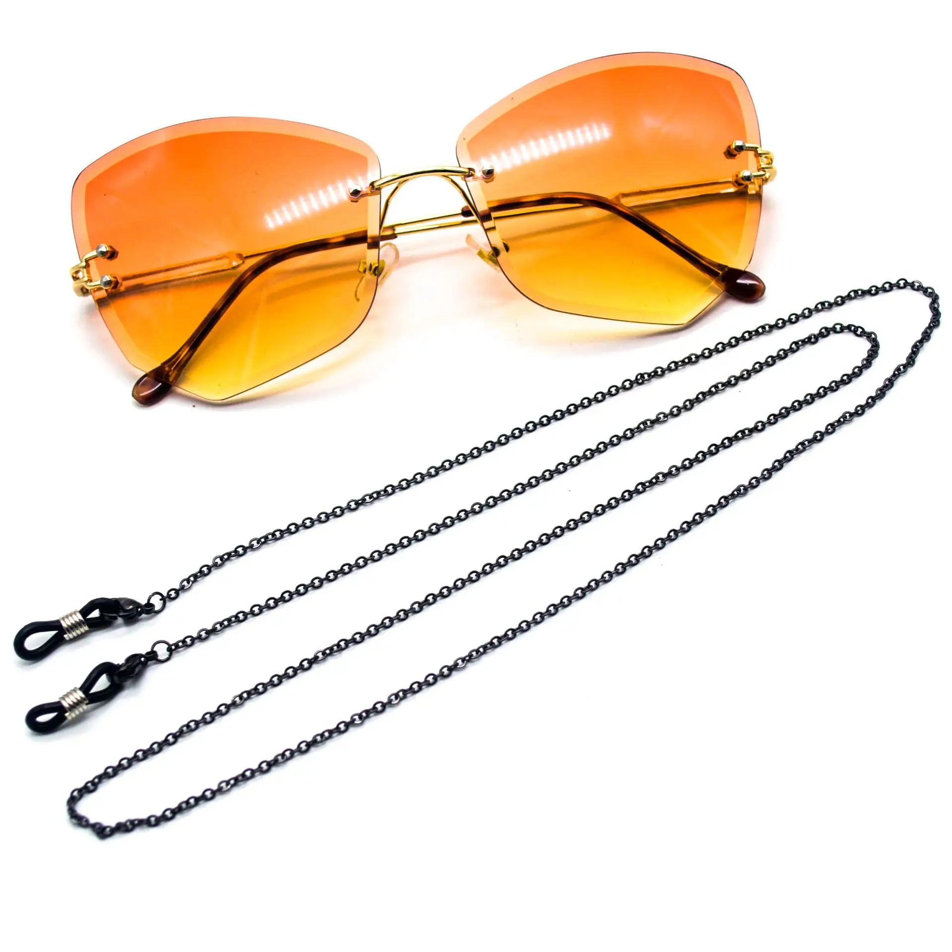 Fashion Women Gold Glasses Chain Simple Sunglasses Reading Metal