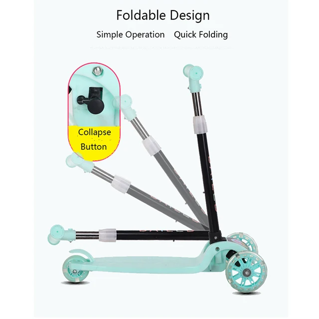 Doki Children's Scooter Kid Scooter 3 In 1 Balance Bike Children's Tricycle Scooter For Kids Ride On Toys Flash Folding Baby Car 5
