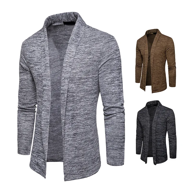Мужской трикотажный кардиган Тонкий Повседневный Кардиган на пуговицах жакет