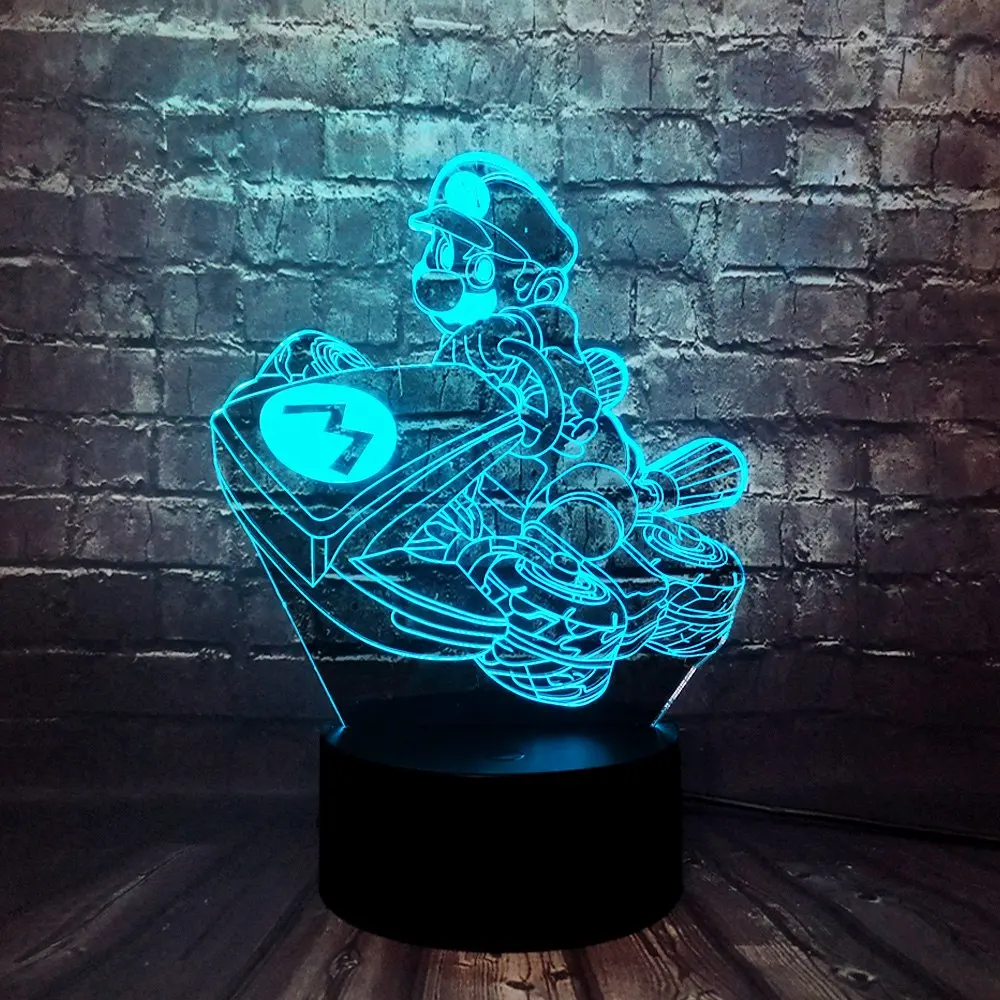 Супер Марио 3D LED ночник настольная лампа USB зарядка акриловая Новинка