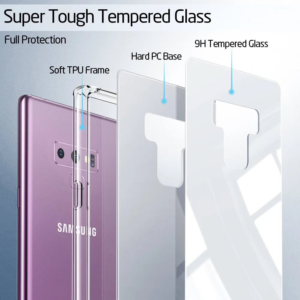 ESR супер жесткий чехол из закаленного стекла для samsung Galaxy Note 9 чехол-накладка для телефона бампер для samsung Note 9 Аксессуары для мобильного телефона