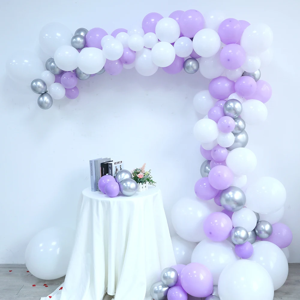 216PCS Balloons Garland Arch Kit Double Layers Purple Balloons For Wedding Birthday Baby Shower Christmas Party Decor