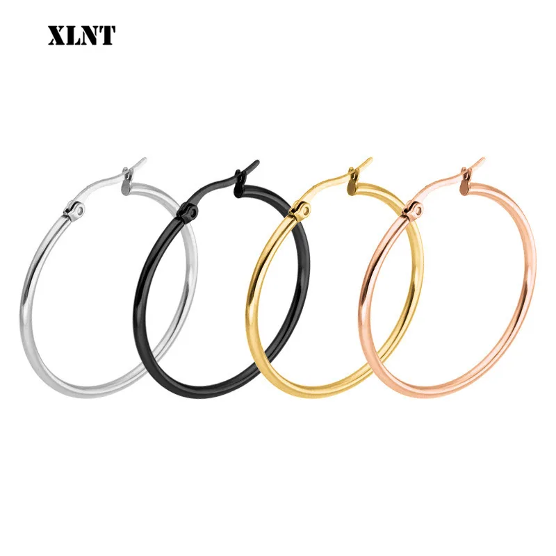 Xlnt Trendy Large Hoop Earrings Smooth Circle Xlnt Trendy Large Hoop Earrings