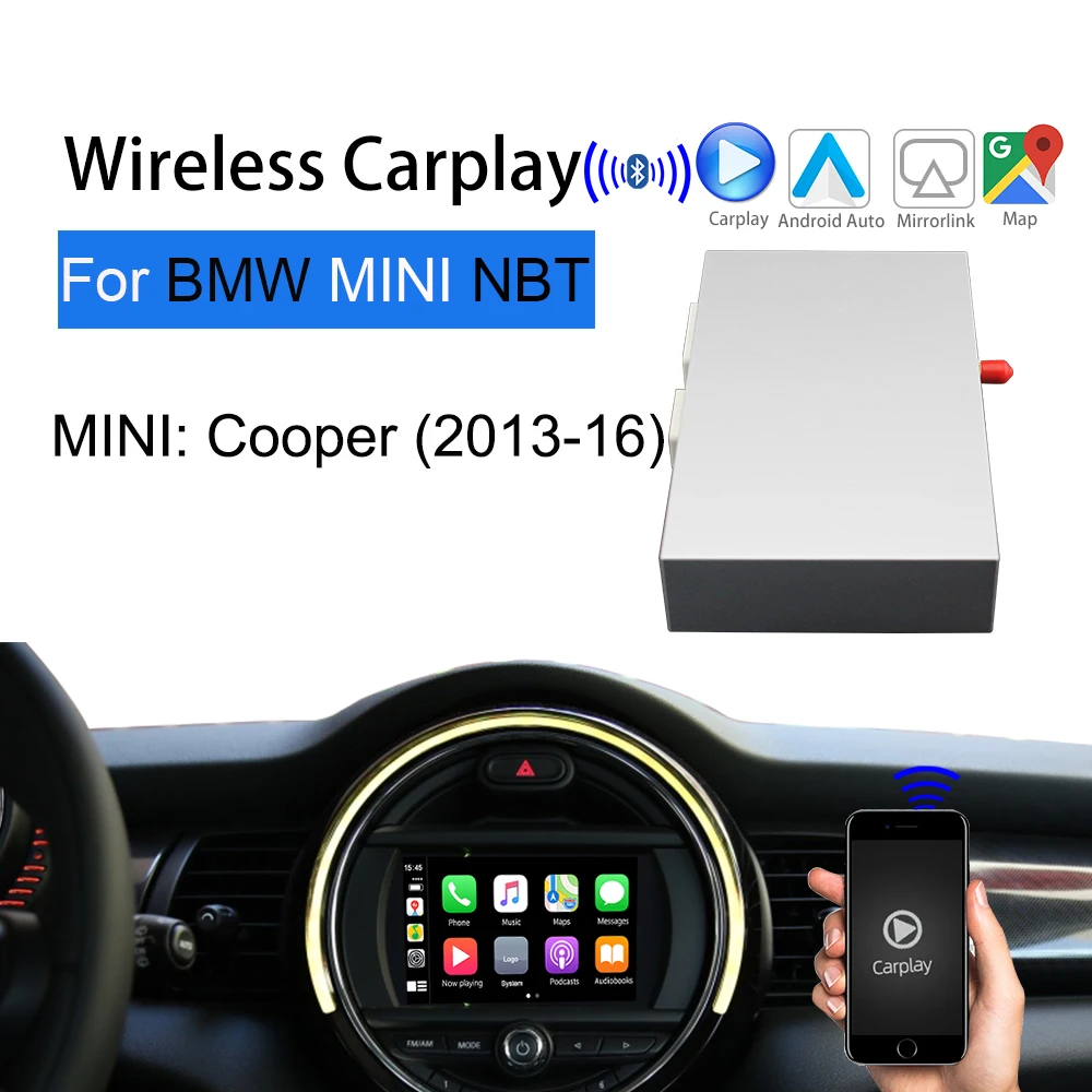 2-1 Wireless Apple Carplay For BMW I30 MINI cooper 2013-2016 NBT System Support Upgrade Screen Airplay Android Auto IOS13 navigation Car Play