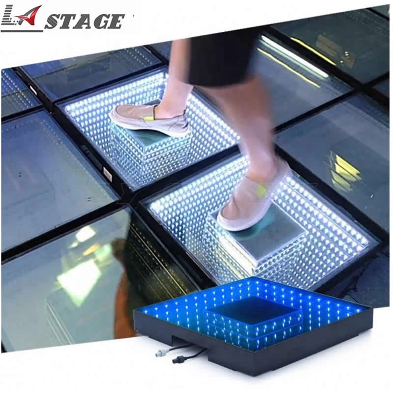 

RGB Full Color CE Wifi Control Led Infinity Mirror 3d Led Dance Floor Two Squares Dancing Tiles Wedding Stage