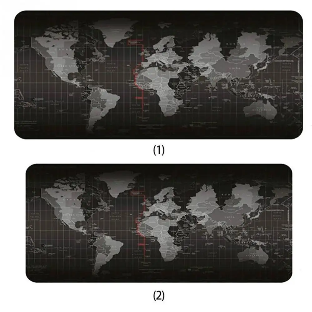 World Map Keyboard Pad Oversized Non-slip Padded Mouse Pad Game Keyboard Pad Black Grey For Gaming Keyboard And Mouse