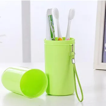 

New Translucent Cup Candy Color Toothpaste Tooth Brush Wash Cup Bathroom Storage Accessories Portable Travel Set With Lid