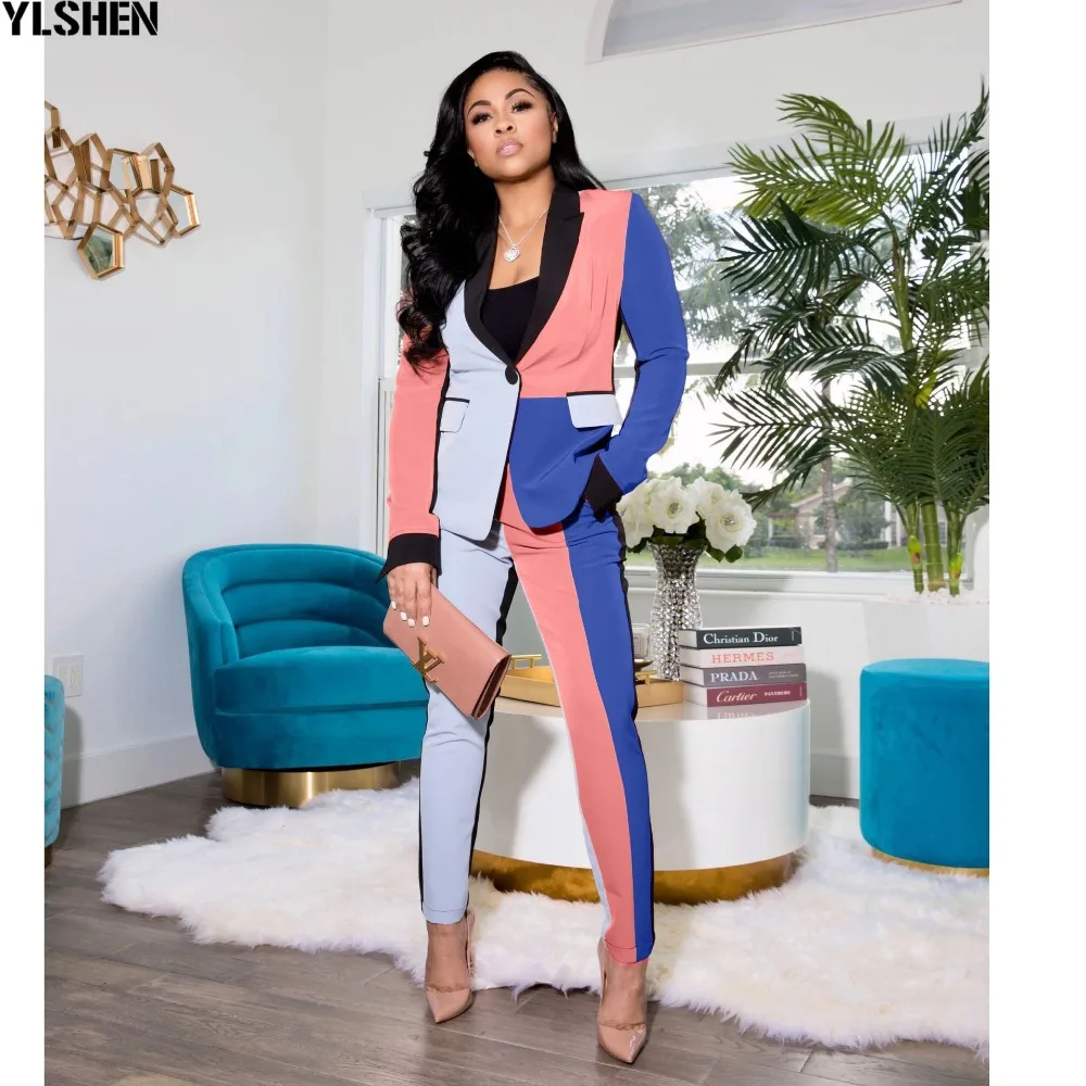 African Women Sets Print Long Sleeve Blazer Jacket Pants Suits Office Lady Elegant 2 Piece Set Business Outfits Africa Clothing 24