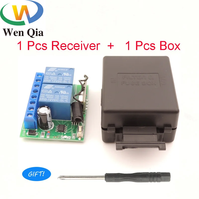 

433MHz Universal Wireless Remote Control Switch 12V 10A 2CH RF Relay Receiver Wide range for Garage /Door/ Motor Controller/DIY