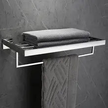 304 Stainless Steel Towel Rack Bathroom Rack Towel Bar Hotel Project Bright Brushed Double Towel Rack Bathroom Accessories