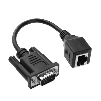 

1pcs DB9 to RJ45 Cable VGA Male to RJ45 Female Extender Adapter Converter Cable Wire Cord Black 828#2