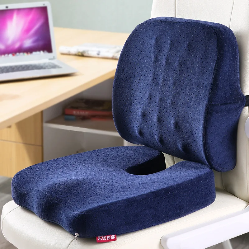 

2PC/SET Ergonomic Design Lumbar Support Seat Cushion for Chair Memory Foam Comfortable Relieve Fatigue Protect The Spine Pillows