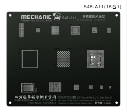 3d a11 Механическая 3D черная универсальная стальная сетка cpu NAND Baseband IC для IPHONE A8 A9 A10 A11 A12 3D BGA канавки трафарет - Цвет: 3d a11