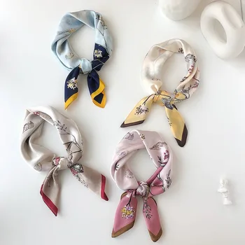 

New Square Small Scarf Women's flower print Linen Autumn Summer Winter Stewardess luxury scarf 2020