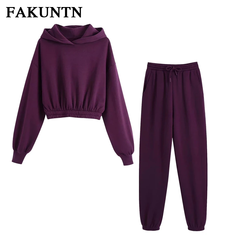 

Women's Tracksuit Pants Suit 2021 Home Clothes Female Hooded Sweatshirt Sports Jogging Pants Two Piece Set Women Outfit Suit Set