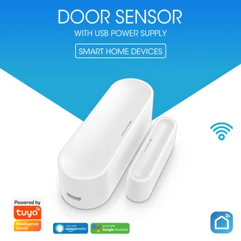 

Tuya Smart WiFi Door Sensor Door Open / Closed Detectors WiFi App Notification Alert Security Alarm Support Alexa Google Home