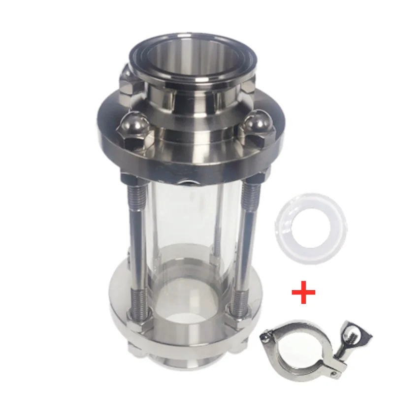 1.5-4 Tri Clamp Sanitay Flow Sight Glass Diopter Fit 38mm 51mm Pipe OD SS304 Stainless Steel Fitting Homebrew Diary Product stainless steel tri clamp 25 4mm 34mm 50 5mm 64mm x npt female adapter tc tri clamp female parts ss304 pipe fittings