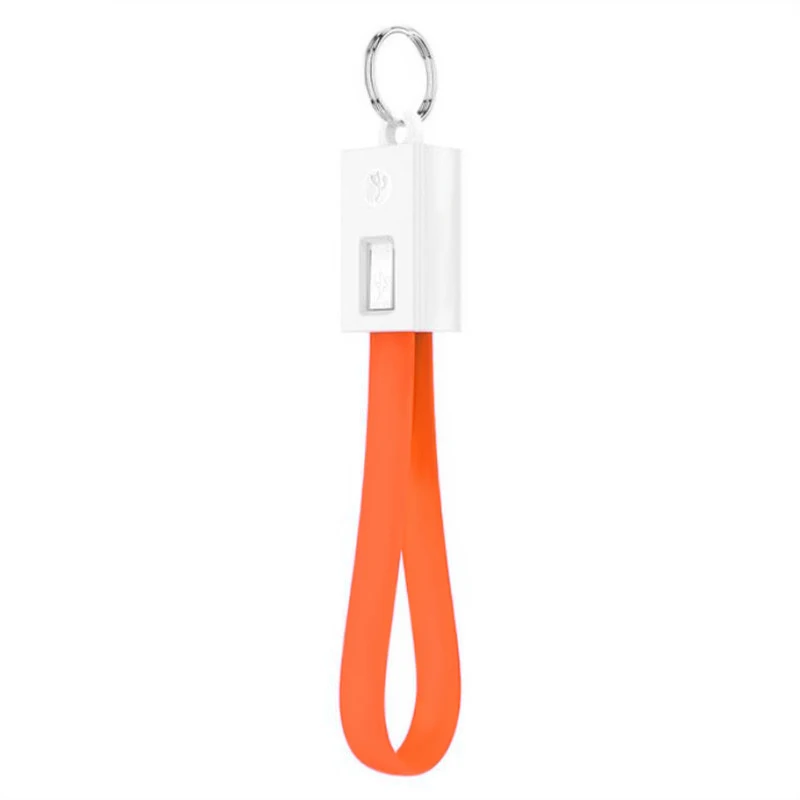 Короткий мини брелок с микро-usb зарядное устройство кабель для зарядки данных type C USB быстрая зарядка данных шнур Кабели для iphone браслет кабель - Цвет: Orange