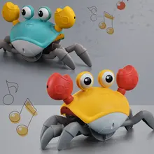 Crabe de fuite à Induction Rechargeable, jouets électriques, dessin animé, lumineux, jouets musicaux pour enfants, cadeaux d'anniversaire, jouets éducatifs