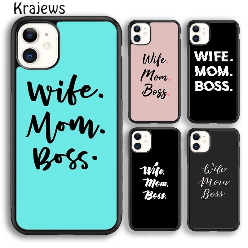 Krajews Wife Mom Boss Phone Case Cover For iPhone 5s SE 6s 7 8 plus X XS XR 11 12 13 pro max Samsung Galaxy S8 S9 S10 Plus shell | Мобильные