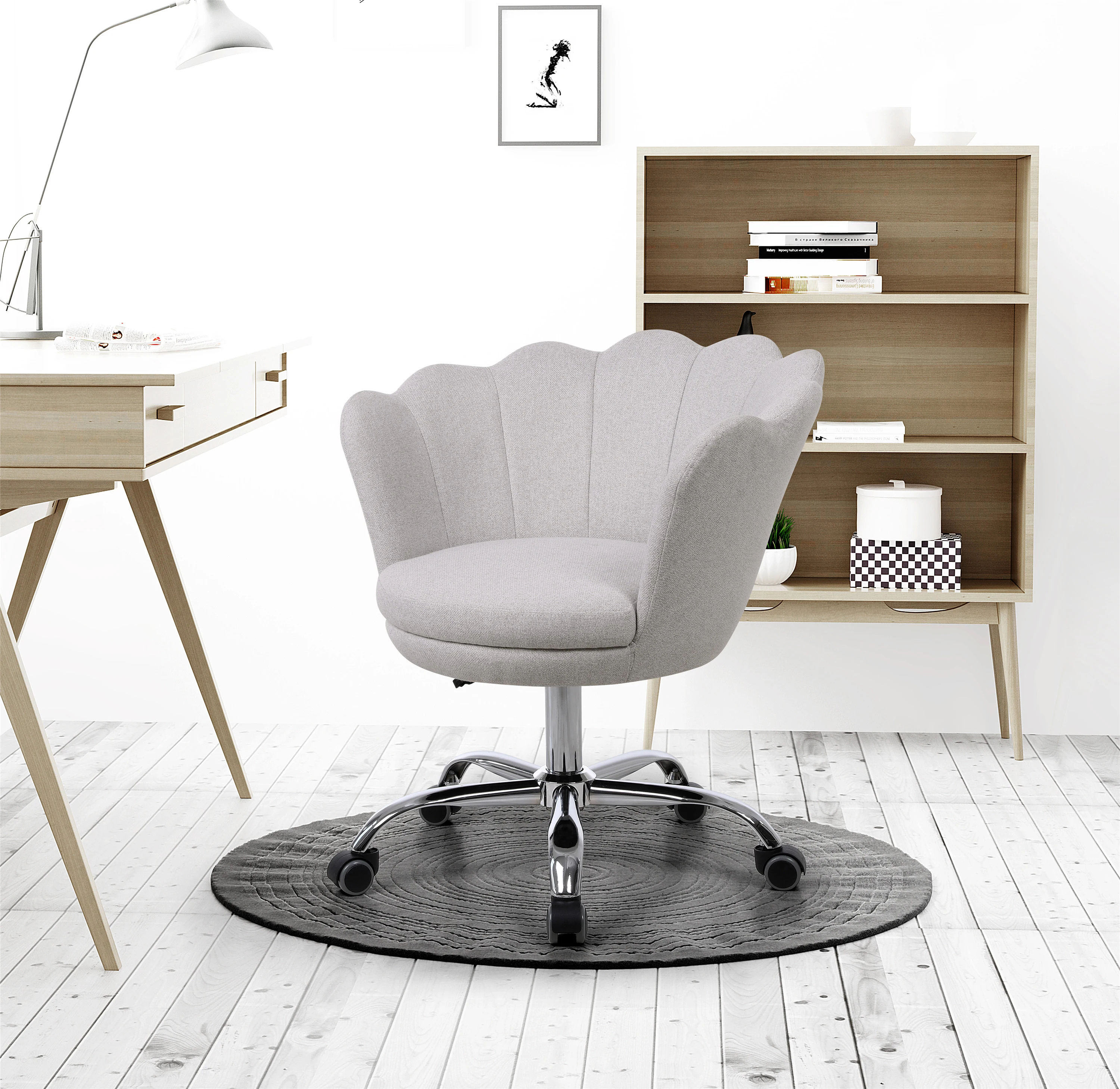 

Make Up Chair Swivel Shell Chair For Living Room Bedroom Furniture Resturant Stool