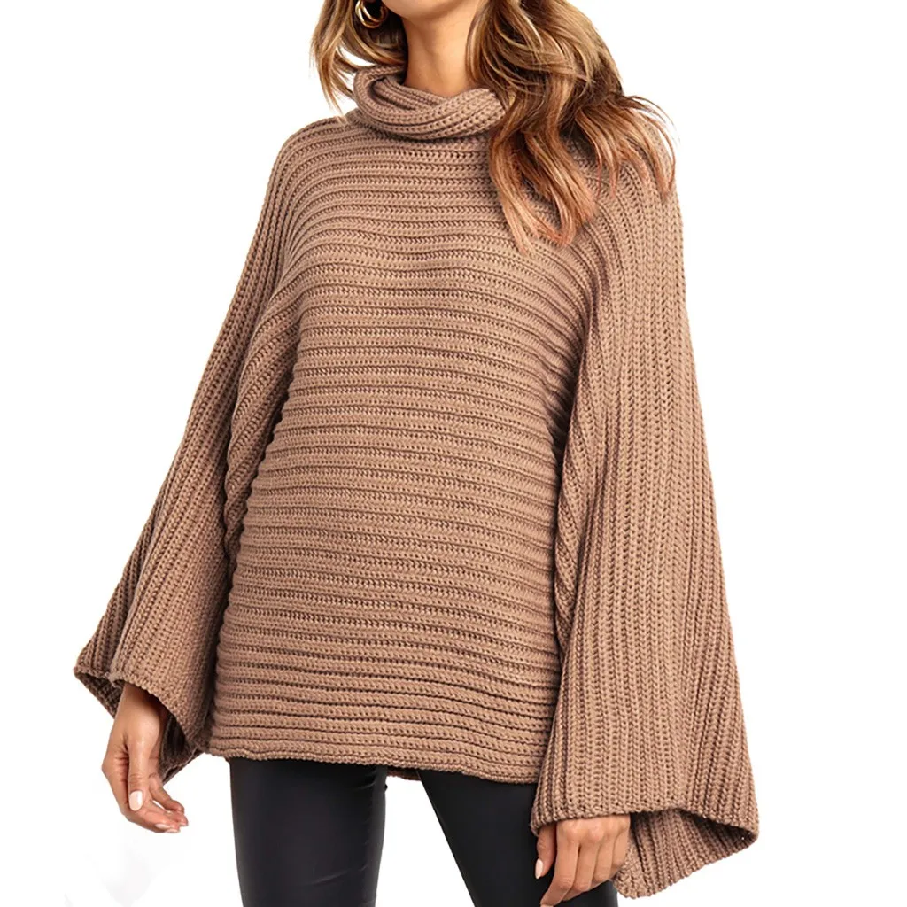 

Turtle Neck Sweater 2019 Winter Casual High Street Knit Long Sleeve Tops Female Loose Pullovers turtleneck women sweater #D