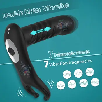 Anal Vibrator Telescopic Male Prostate Massager Wireless Remote Control Dildo Women Buttplug Anal Butt Plug Sex Toys For Men 2