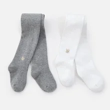 Новинка; детские трикотажные колготки из чесаного хлопка; эластичные вязаные колготки