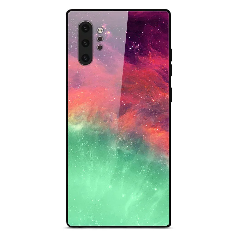 Для samsung Galaxy Note 10 чехол Note10 Pro закаленное стекло твердая задняя крышка для samsung Note10+ Plus 10Pro чехол для телефона s бампер Капа - Цвет: 51