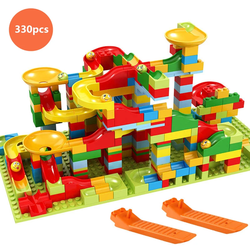 

Marble Race Run Block Variety slide track Small particles Building Blocks Funnel Slide DIY Bricks kids Toys Compatible Duploedly