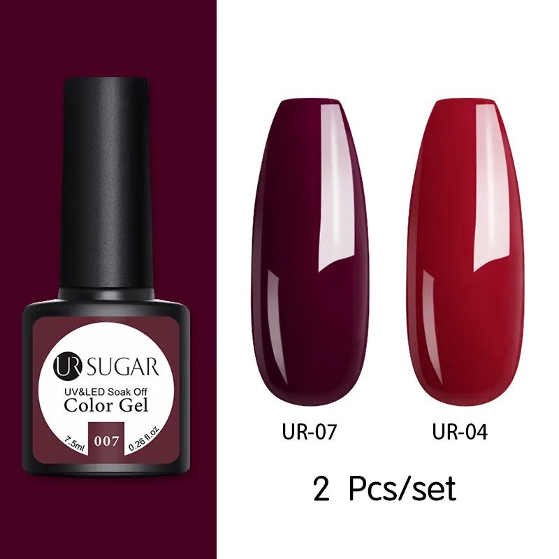 2pcs set6 Ur Sugar 2 шт. набор гель-лаков для ногтей цвет светодиодный Гель-лак для ногтей Полупостоянный лак для ногтей Блестящие Блестки Гелевые наборы - Цвет: 2pcs set6