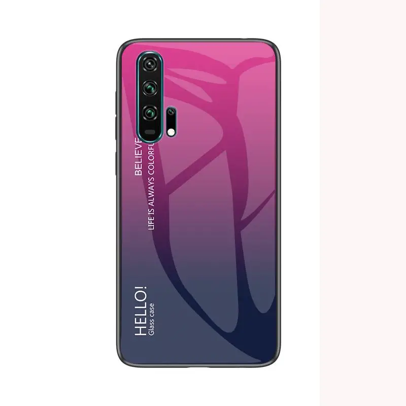 2 Градиент Стекло Крышка для huawei Honor 20 20i 10i 10 9 8 Lite Защитный чехол для Honor 9X 8X 8A 8C 8S 7A 7C Y9 Y7 Y6 мягкие границы - Цвет: 2