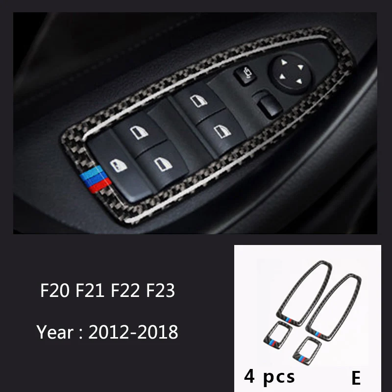 Углеродное волокно для BMW 1 2 серии F20 F21 F22 F23 интерьер переключения передач кондиционер CD панель двери подлокотник Крышка отделка автомобиля Наклейка - Название цвета: E Type