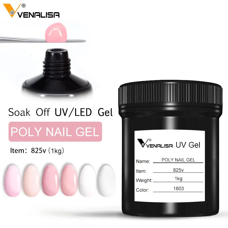 Venalisa 1000ml nail art bulk cosmetic natural color nail extension soak off thick uv gel