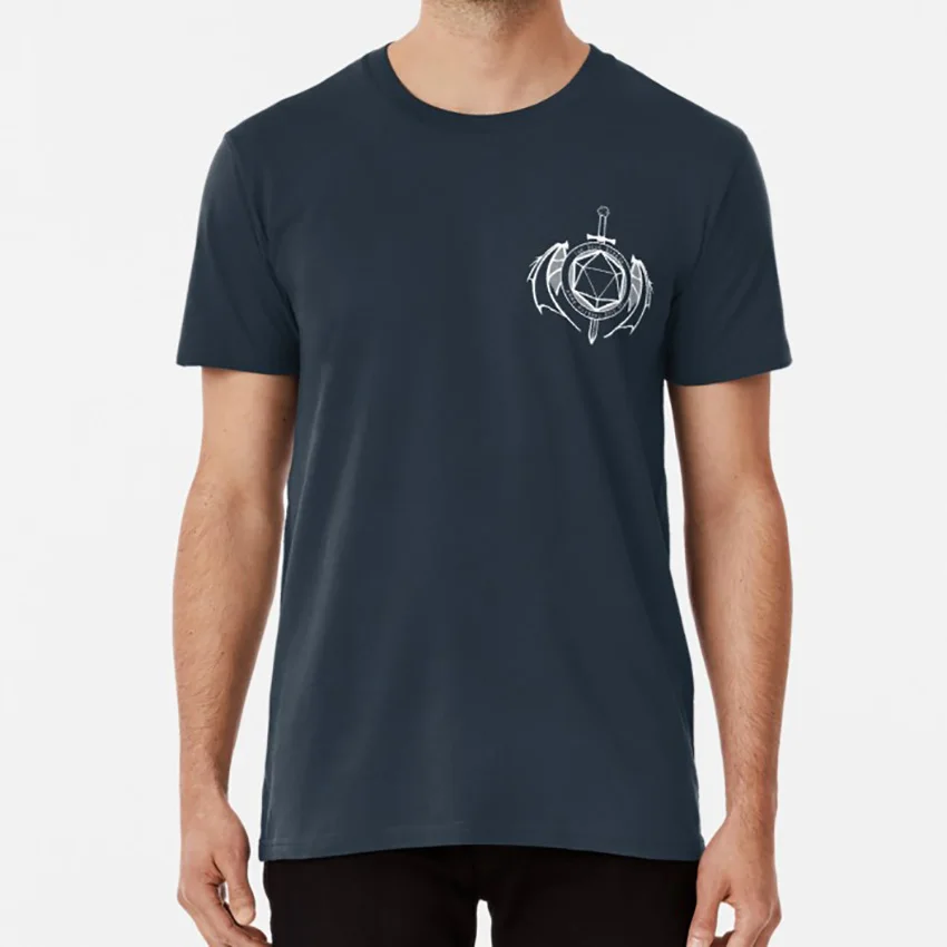 D&ampD Dice God T shirt d and dungeons dragons d20 dice geek nerd pocket logo dnd Oversized Asian Size S~5XL | Мужская одежда