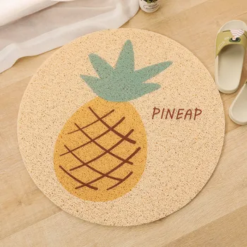 

60cm Waterproof Non-slip Round Floor Mat Fruit Watermelon Pineapple Apple Pattern Rug Bedroom Living Room Home Bathroom Carpet
