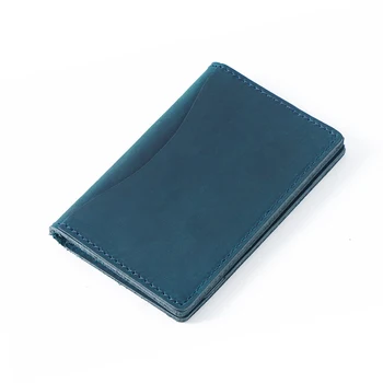 

2020 New Arrivals Credit ID Card Holder Vintage Design Crazy Horse Leather Customized Business Men Women Wallet Free Shipping