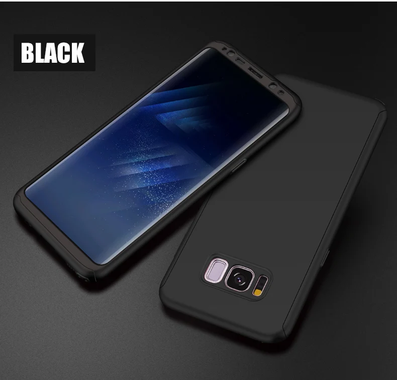 Black Полное покрытие Экран Пленка чехол для samsung J4 Plus J6 M10 M20 простой ПК 360 чехол для Galaxy J7 J3 Pro J5 J2 Prime - Цвет: Black