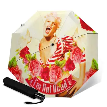 

P!nk creative men's and women's automatic three fold umbrella rainy day colorful fashion umbrella