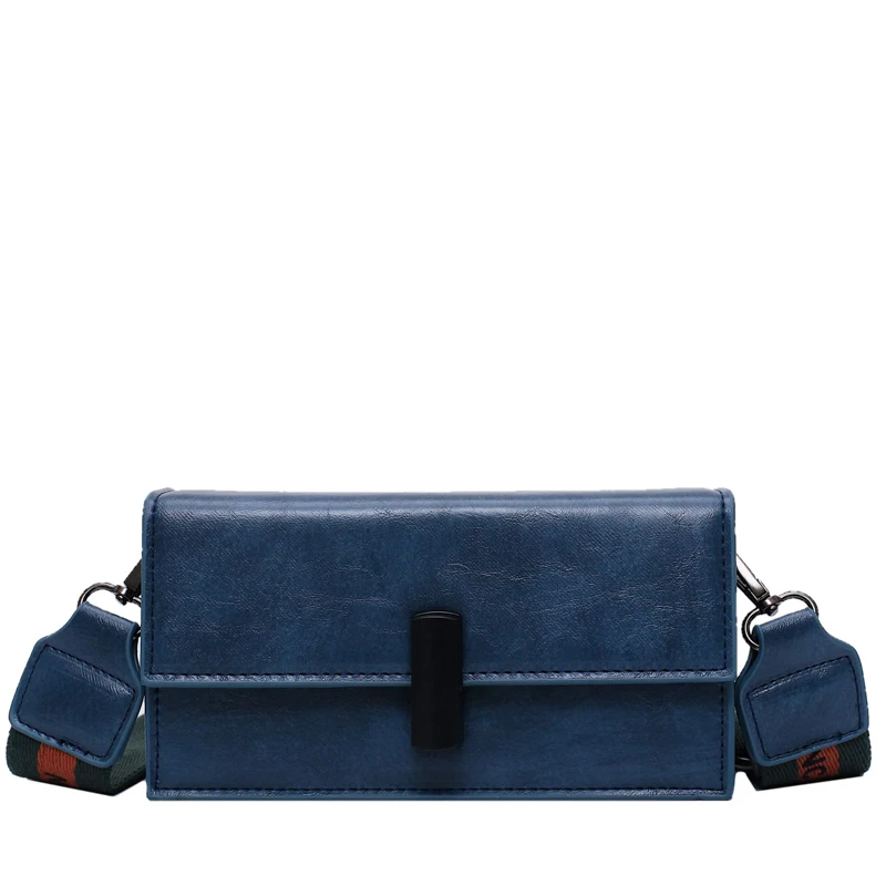 Новая женская сумка модная сумка через плечо ins super fire Ретро Широкий плечевой ремень Женская сумка для мобильного телефона кошелек - Цвет: Синий