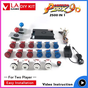pandora box 9D 2500 games in 1 arcade cabinet diy kit for 2 player sanwa joystick happ type button pandora box controller inside pandora s box