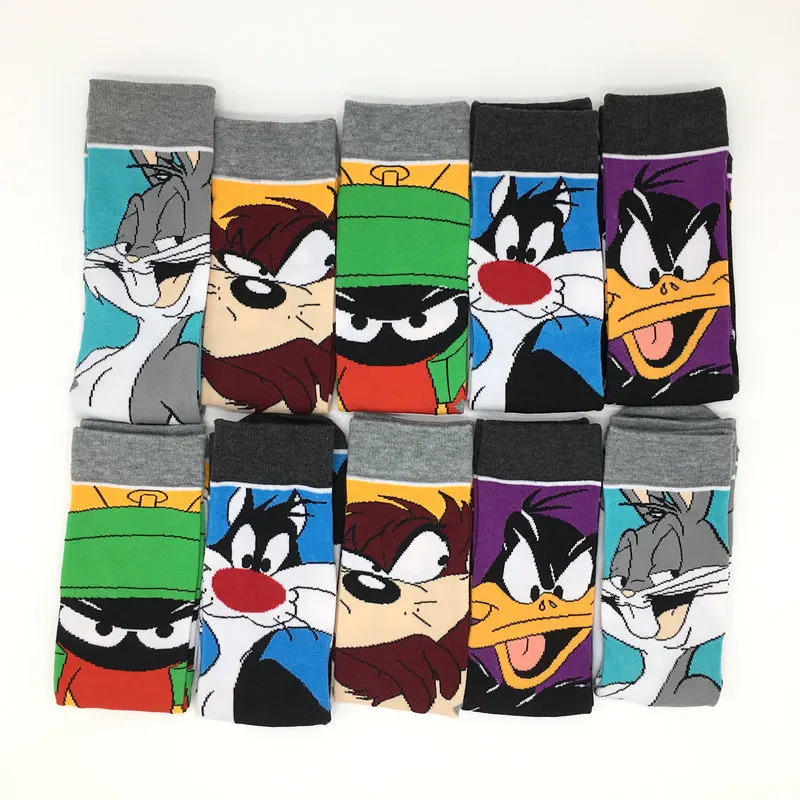 10 pairs/lot men and women Cute cartoon cotton socks Casual Hip Hop Creative Soft Comfortable Funny Novelty Dress socks - Цвет: Package2