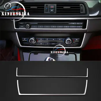 

For BMW 5 Series F10 11-16 2x Stainless Center Control Buttons Stripe Cover Trim