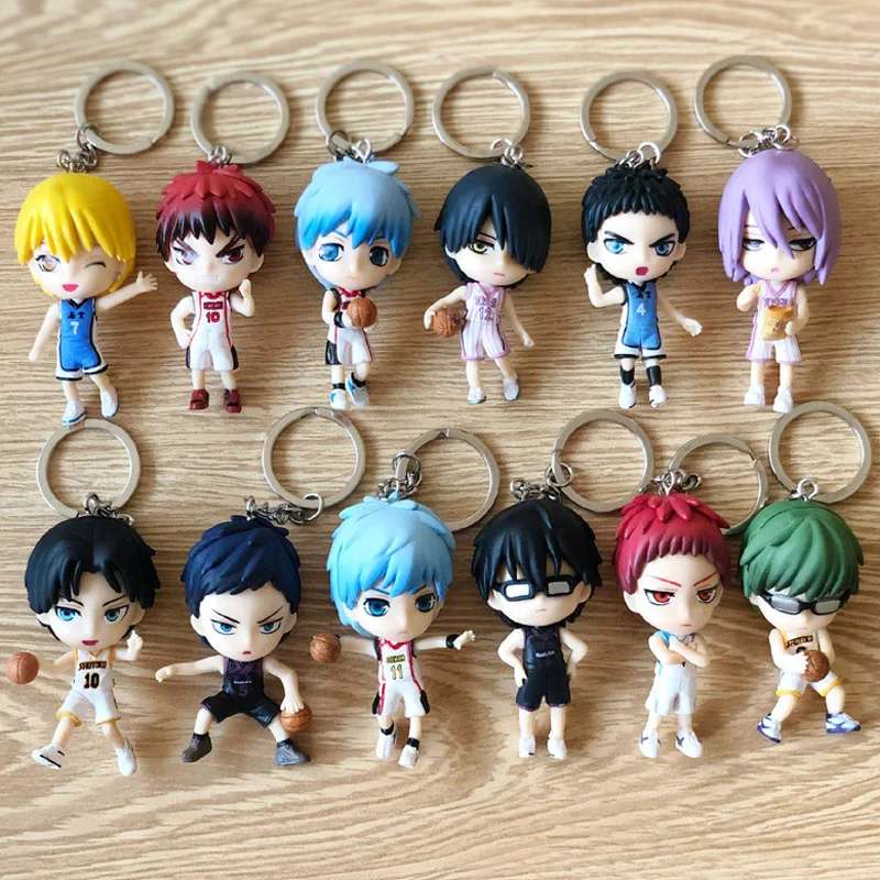 12 стилей Аниме Куроко Баскетбол фигурка кулон брелок Kuroko Tetsuya Kagami Тайга ПВХ Мини модель игрушка полный набор