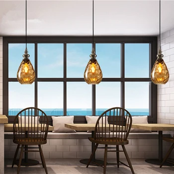 

Pendant Lights Nordic Loft Led Pendant Lamp Coffee Droplight Dinning Room Decor Hanging Lamp Suspension Luminaire Vintage Glass
